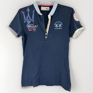 LA MARTINA LADIES POLO SHIRT 4 blue Maserati Miami Beach polo World Cup casual
